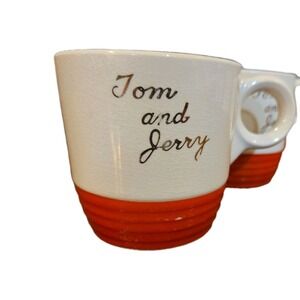 Vtg Tom & Jerry Universal Potters Cambridge Ceramic MUG Eggnog Cups Set of 6